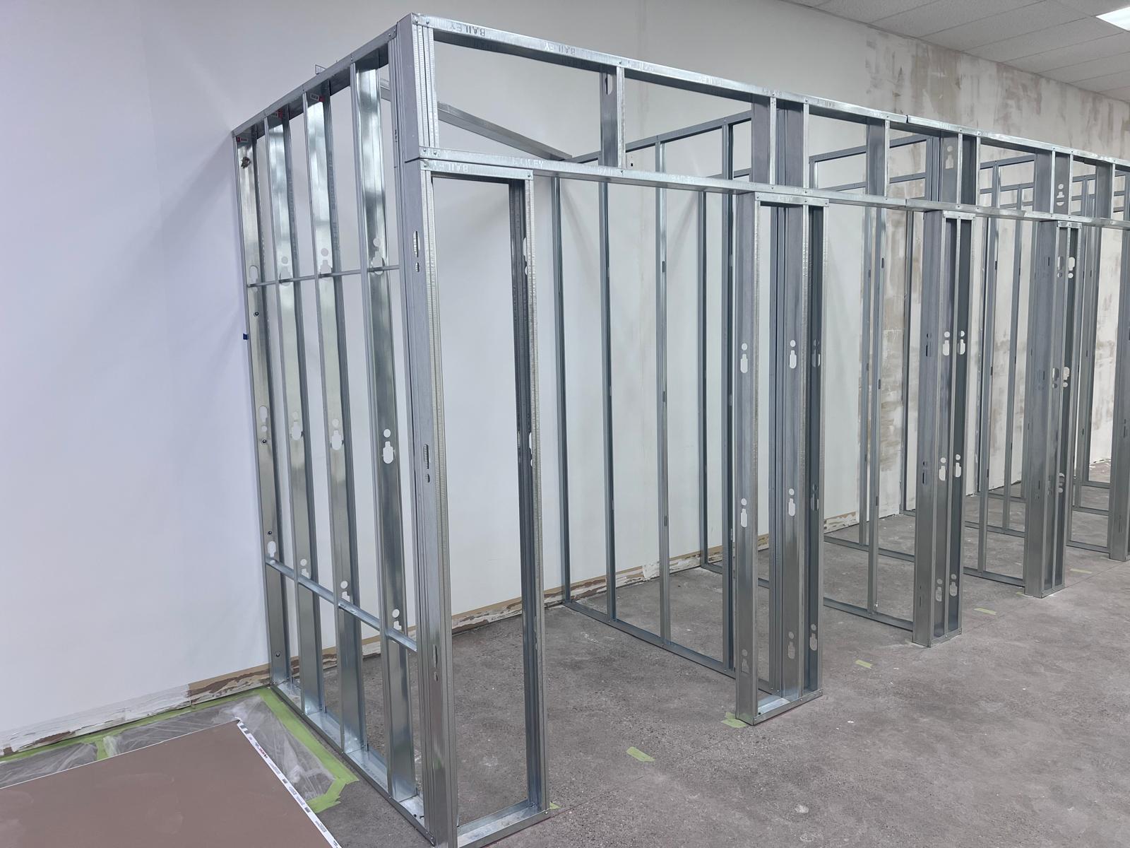Partition Framing — Retail Back-of-House — commercial renovation project in Ottawa