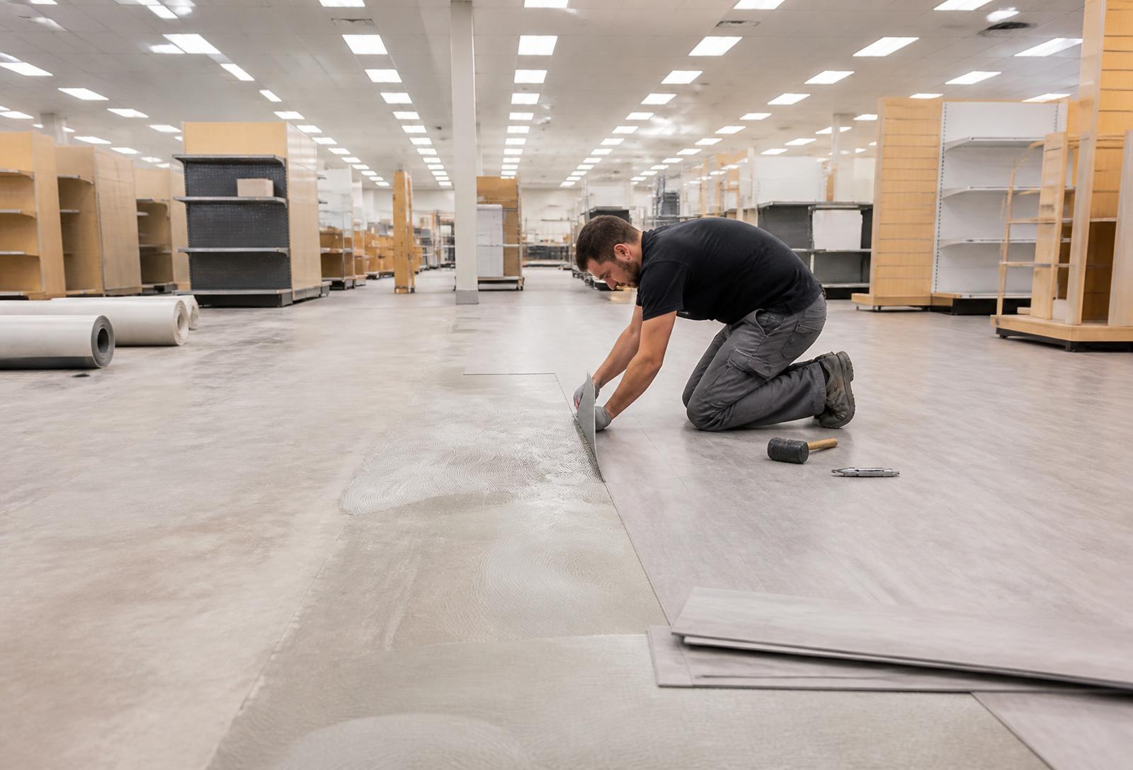 Commercial LVT Flooring Installation — commercial renovation project in Ottawa