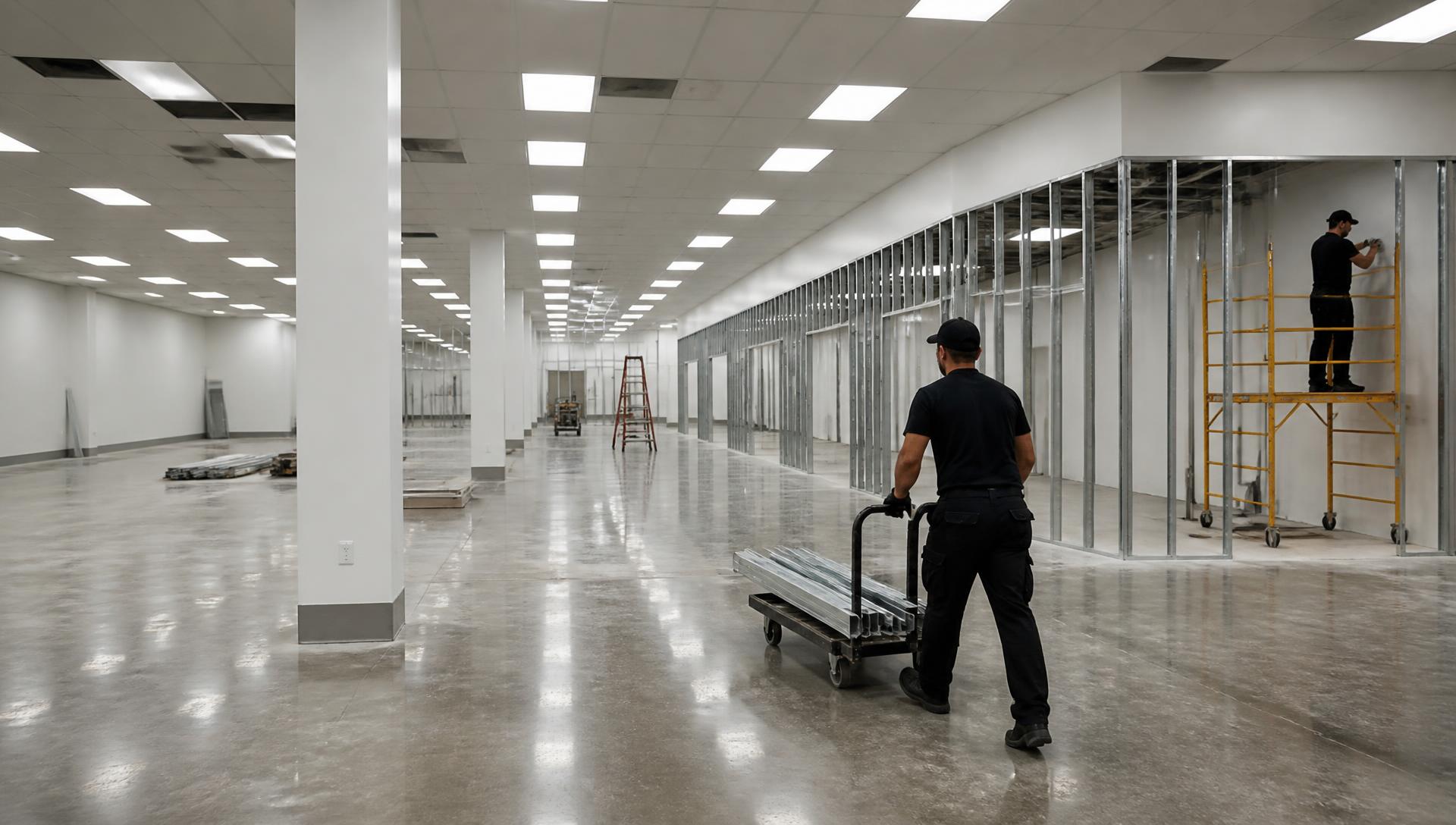 Commercial retail interior under renovation in Ottawa
